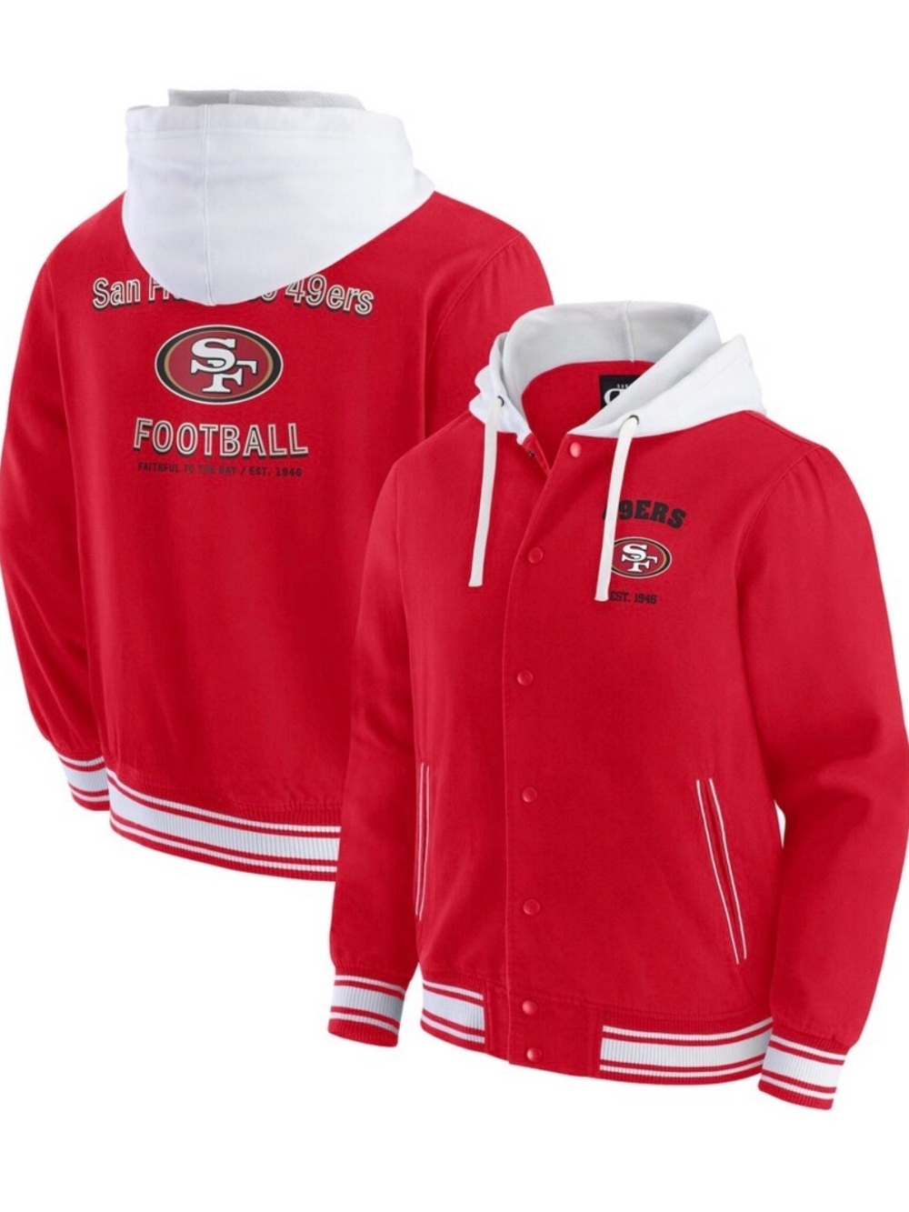 San Francisco 49ers Jacket Darius Rucker Red White Sz L NWT🔥